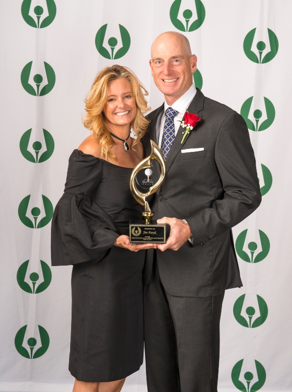 Jim and Tabitha Furyk&nbsp;with Jim's 2019 Gold Tee Award