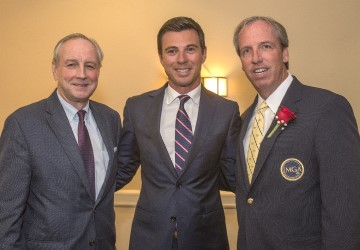 MGA Managing Director of Business Affairs Tom Ott with Dustin Longest of Rolex Watch USA and former MGA President Michael Sullivan at the 2018 National Awards Dinner